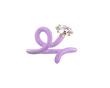 Baby Vine Tenrdil 9K Gold Purple Ring w. Crystal
