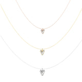 Alphabet 18K Gold, Rosegold or Whitegold Inital V Pendant w. Solitaire Lab-Grown Diamond