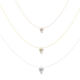 Alphabet 18K Gold, Rosegold or Whitegold Inital V Pendant w. Solitaire Lab-Grown Diamond