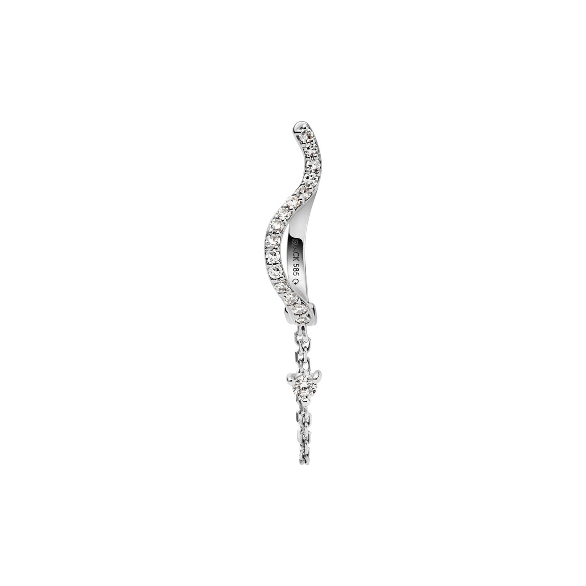 Versailles Drop 14K White Gold Huggie w. Lab-Grown Diamonds