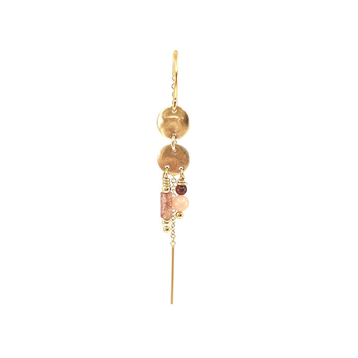 Vibe 14K Gulddoublé Ørering m. Aventurin, Obsidian & Opal