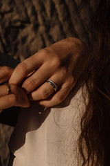 Amore den Luxus halb 18k Gold Ring w. Diamanten