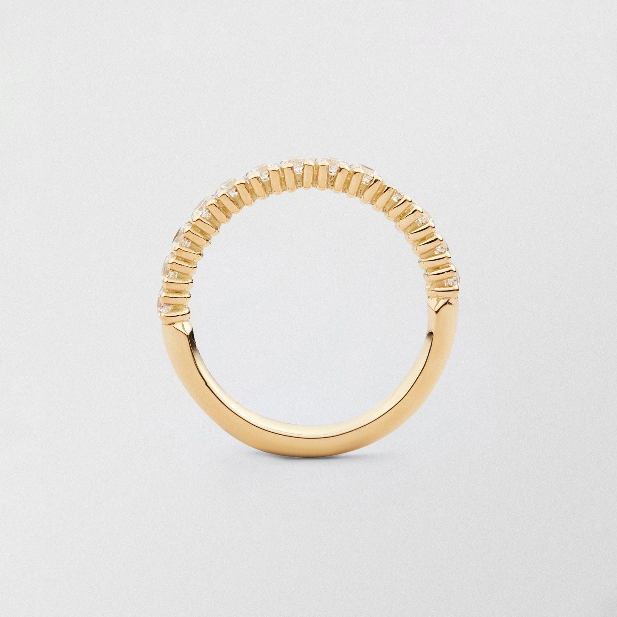 Bonnie 18K Gold Half Eternity Ring w. Diamonds