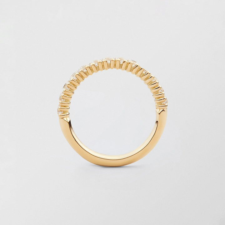 Bonnie 18K Gold Half Eternity Ring w. Diamonds