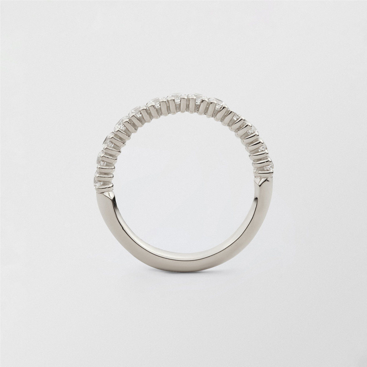 Bonnie 18K White Gold Half Eternity Ring w. Diamonds