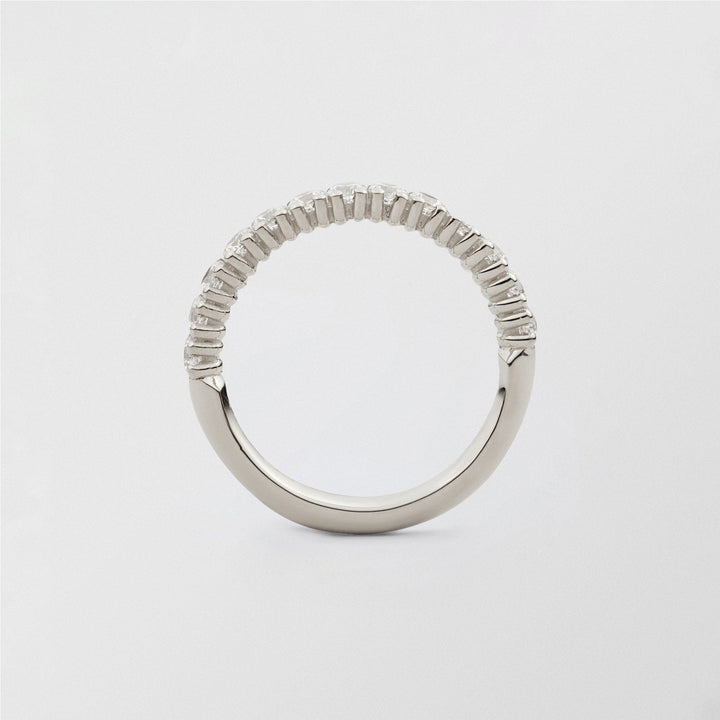 Bonnie 18K White Gold Half Eternity Ring w. Diamonds