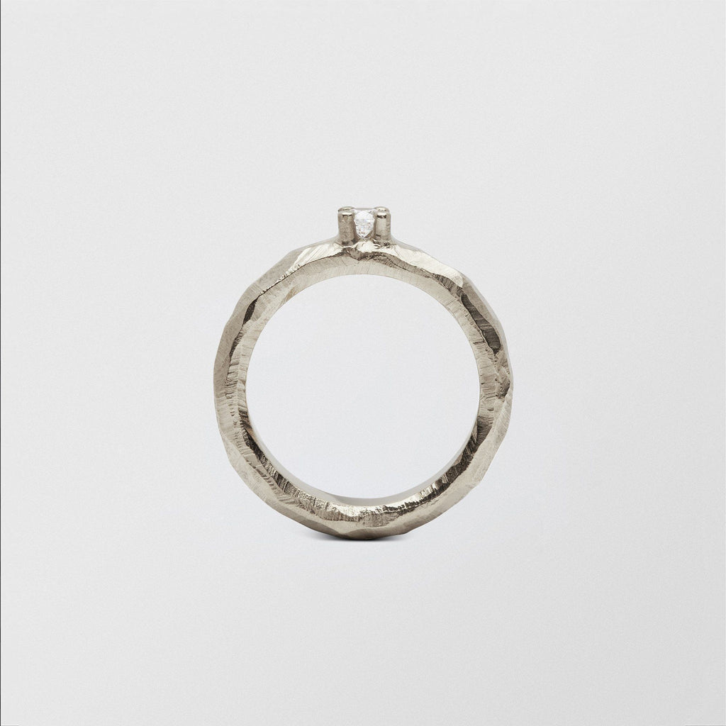 Mus Solitaire 0,15 ct 18K Hvidguld Ring m. Diamant