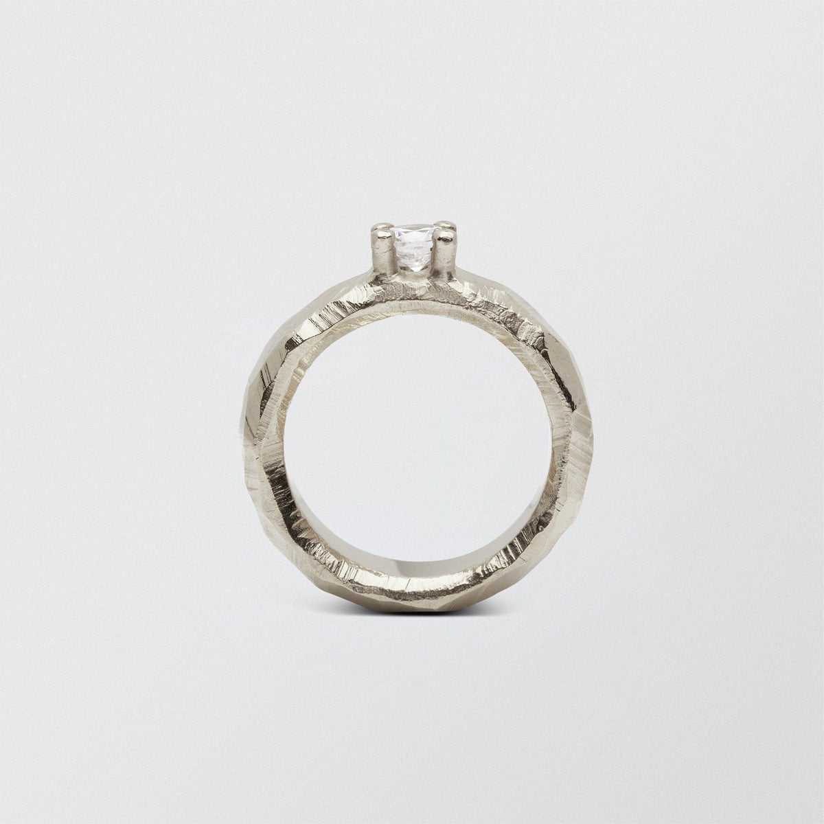 Mouse Solitaire 0.40ct 18K Whitegold Ring w. Diamond