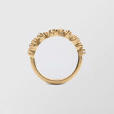 Frosty Half Eternity 18K Gold Ring w. Diamonds