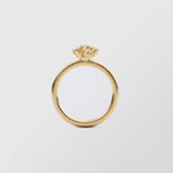 Frosty Halo 18K Gold Ring w. 7 Diamonds