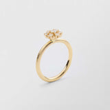 Frosty Halo 18K Gold Ring w. 7 Diamonds
