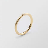 Frosty Solitaire 18K Gold Ring w. Diamond