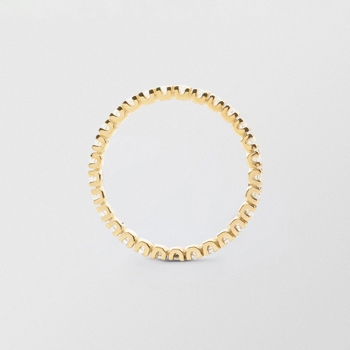 Soft Full Eternity 18K Gold Ring w. Diamonds
