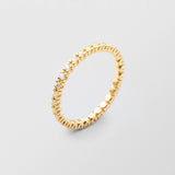 Soft Full Eternity 18K Gold Ring w. Diamonds