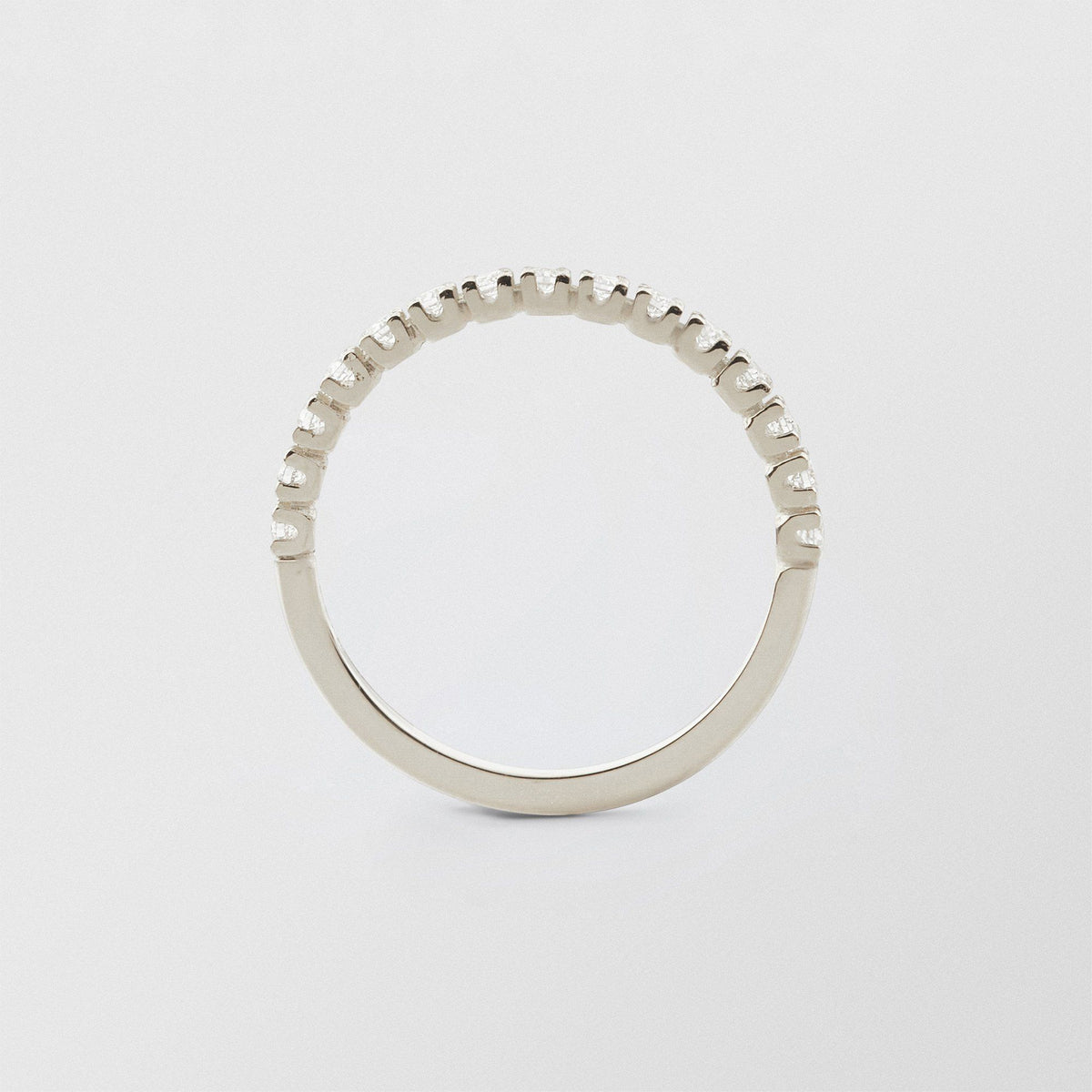 Soft Half Eternity 18K Whitegold Ring w. Diamonds
