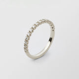Soft Half Eternity 18K Whitegold Ring w. Diamonds