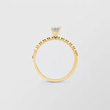 Soft Solitaire 18K Gold Ring w. 0.40 ct and 0.015ct Diamonds