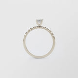 Soft Solitaire 18K Whitegold Ring w. 0.40 ct and 0.015ct Diamonds