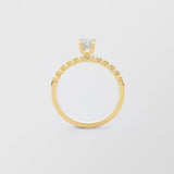 Soft Solitaire 18K Gold Ring w. 0.50 ct and 0.015ct Diamonds