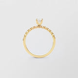 Soft Oval Solitaire 18K Gold Ring w. 0.50 ct and 0.015ct Diamonds
