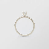 Soft Oval Solitaire 18K Whitegold Ring w.0.50 ct and 0.015ct Diamonds