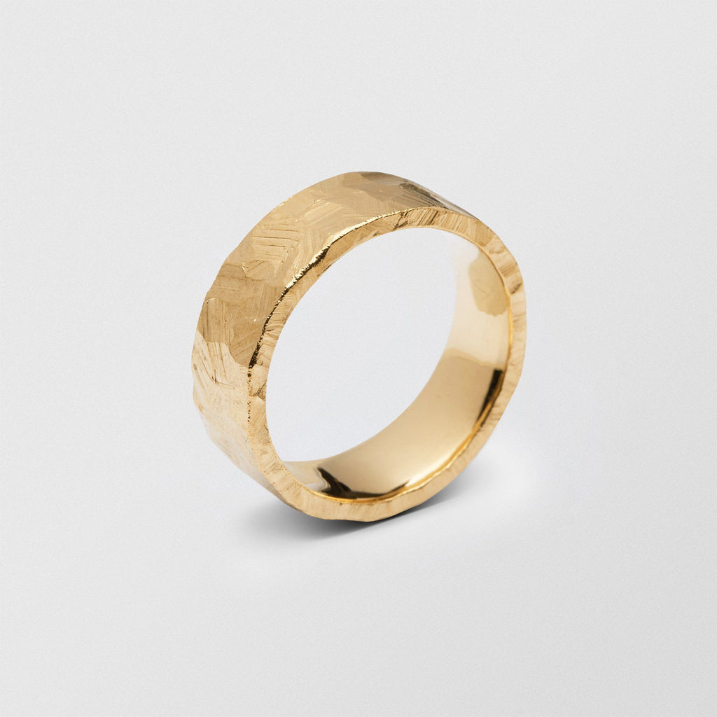Rock Low Plain 8mm 18K Gold Ring