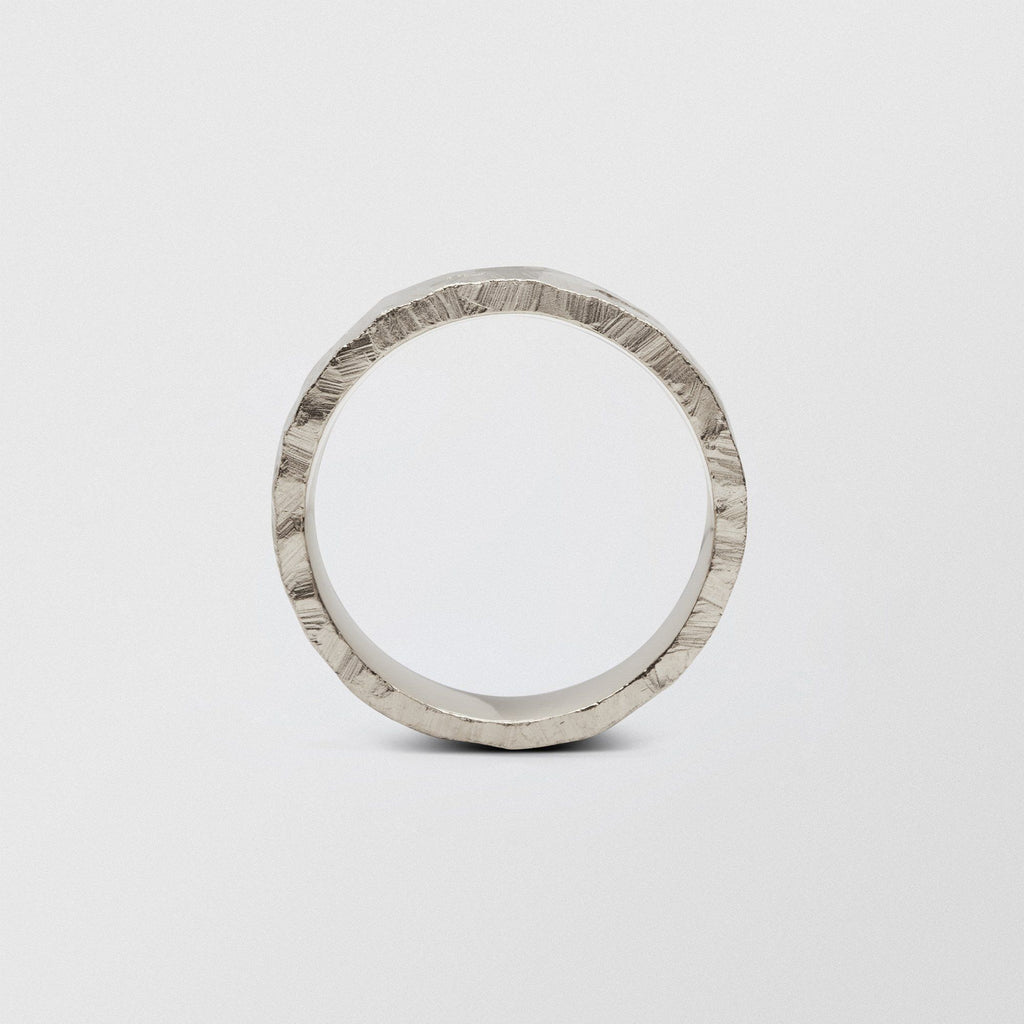Rock Low Plain 8mm 18K Whitegold Ring