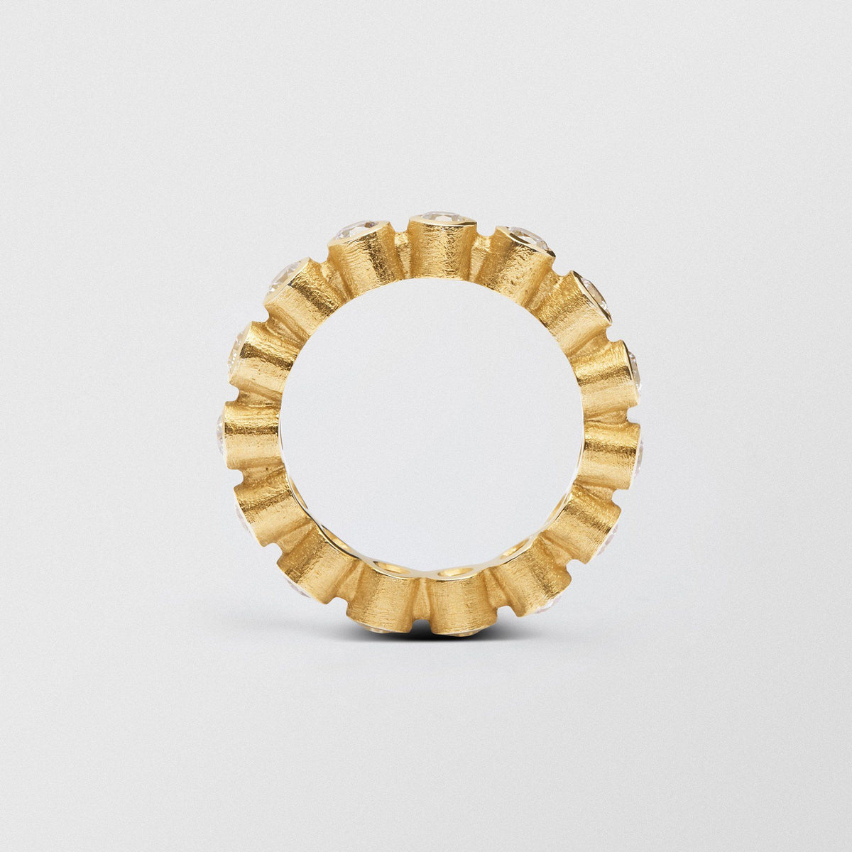 Ringo Full Eternity High 18K Gold Ring w. Diamonds