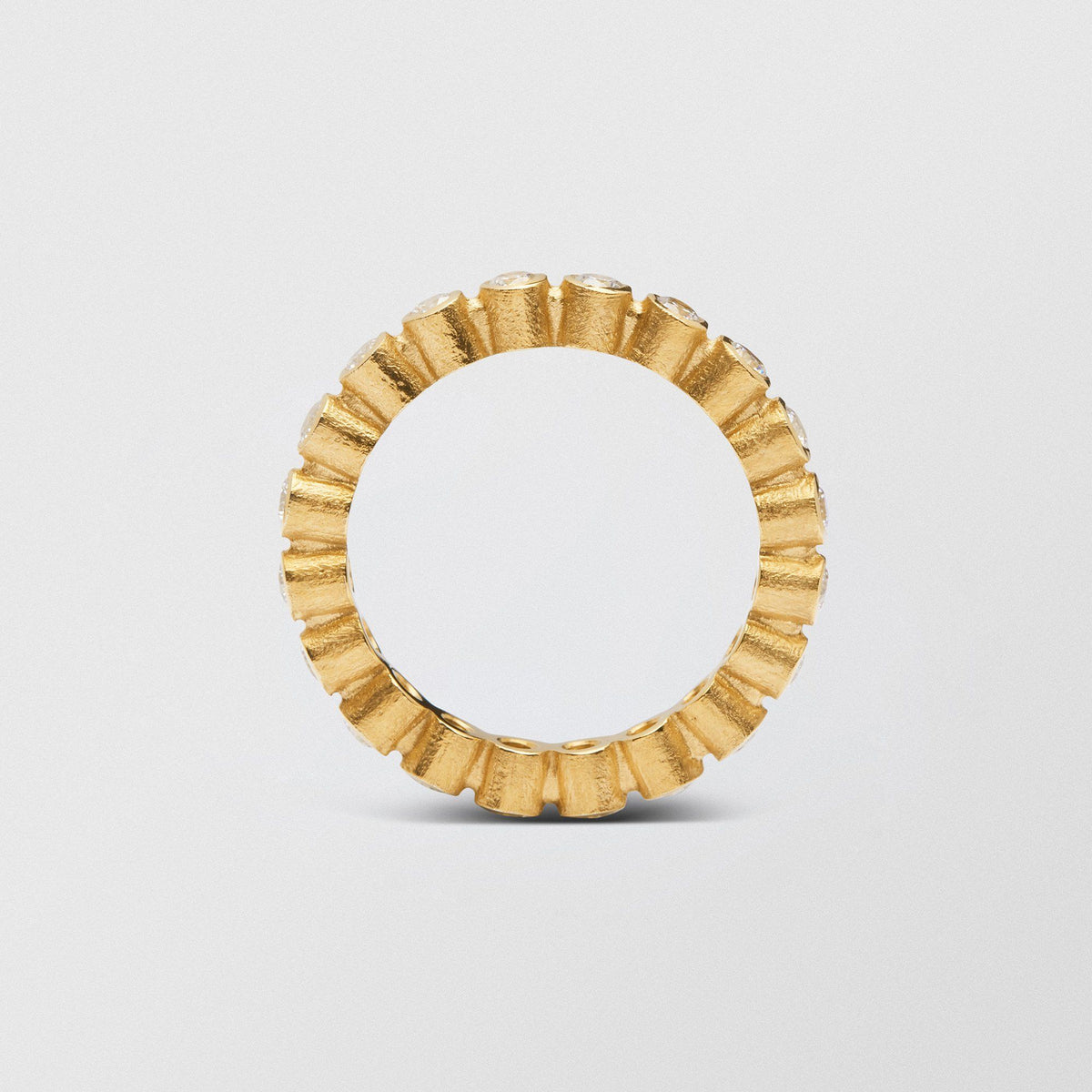 Ringo Full Eternity Medium High 18K Gold Ring w. Diamonds