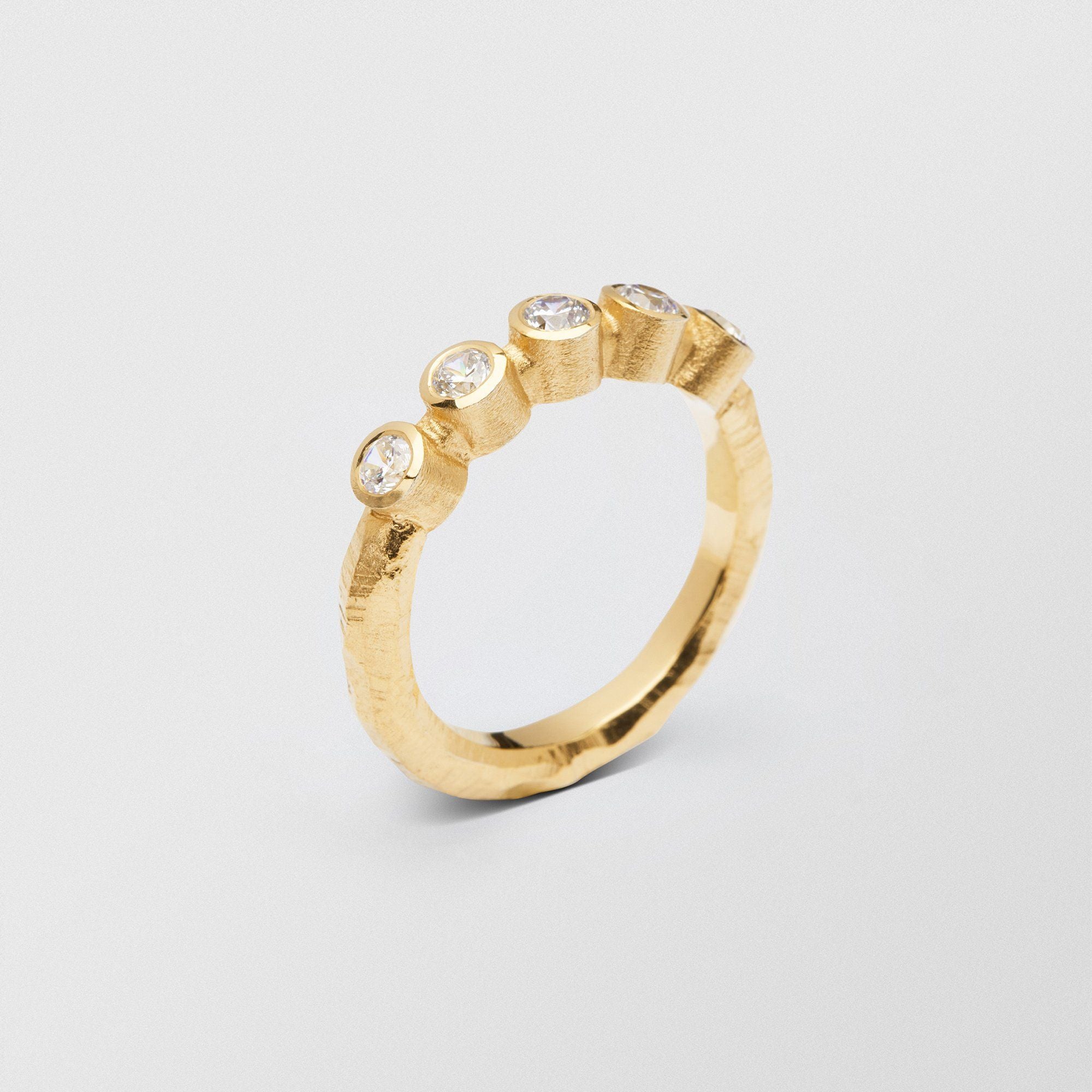 Ringo Half Eternity High 18K Gold Ring w. Diamonds