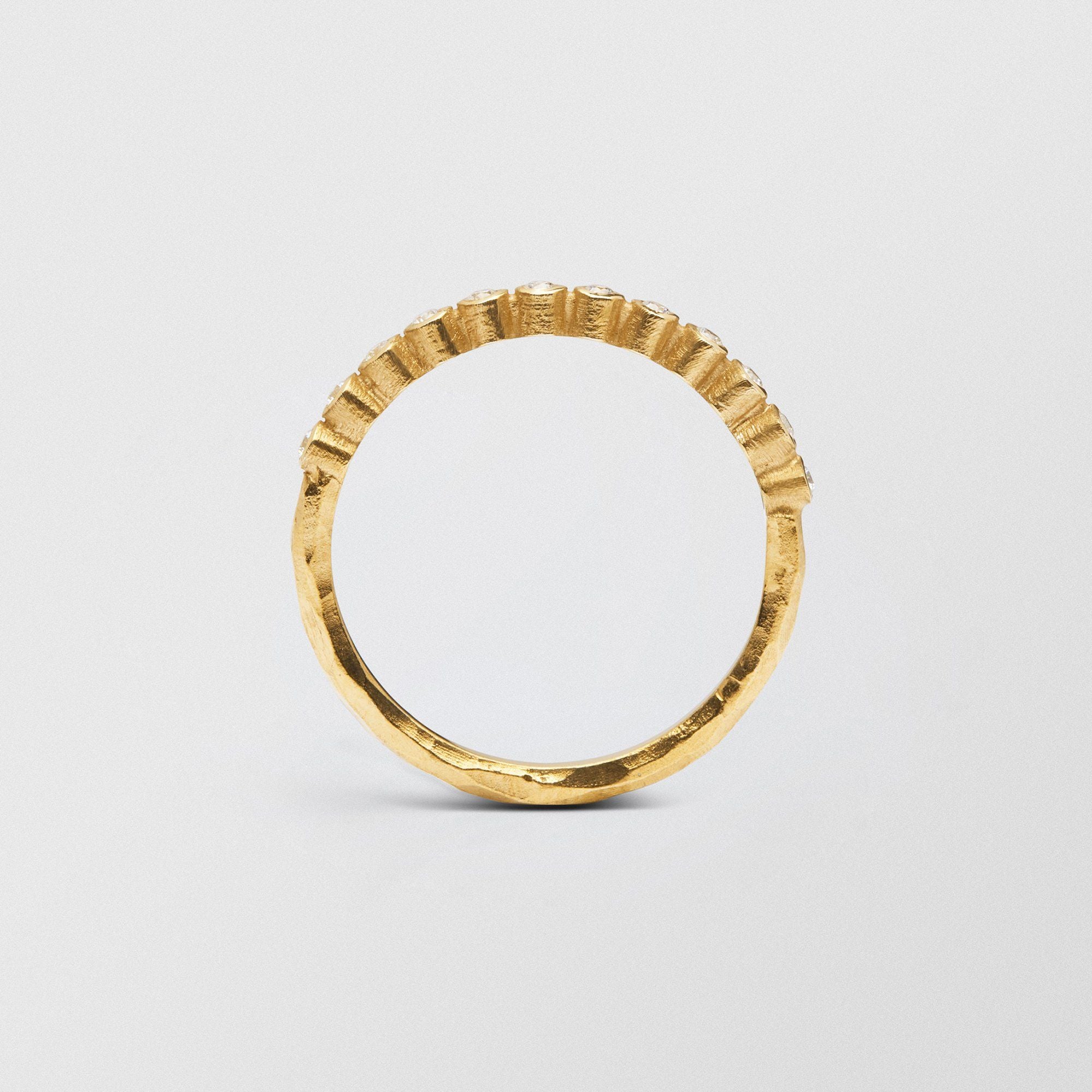 Ringo 18K Gold Half Eternity Ring w. Diamonds