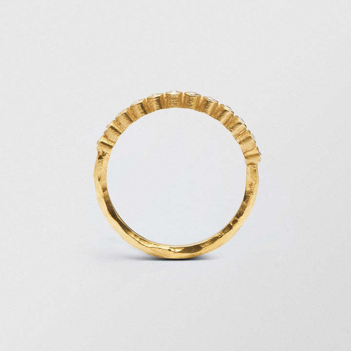 Ringo 18K Gold Half Eternity Ring w. Diamonds