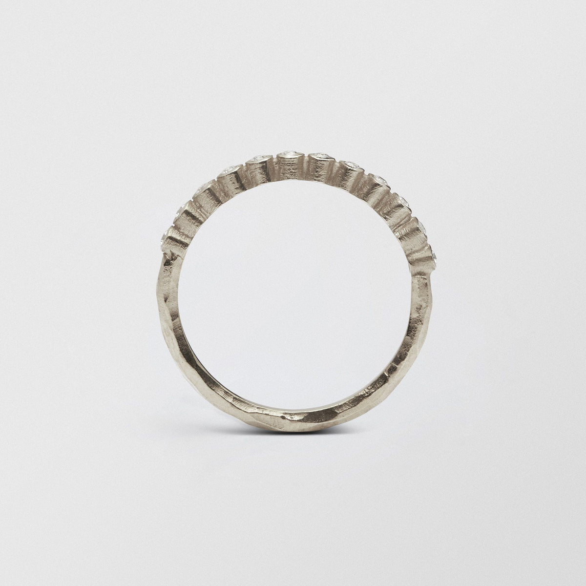 Ringo 18K White Gold Half Eternity Ring w. Diamonds