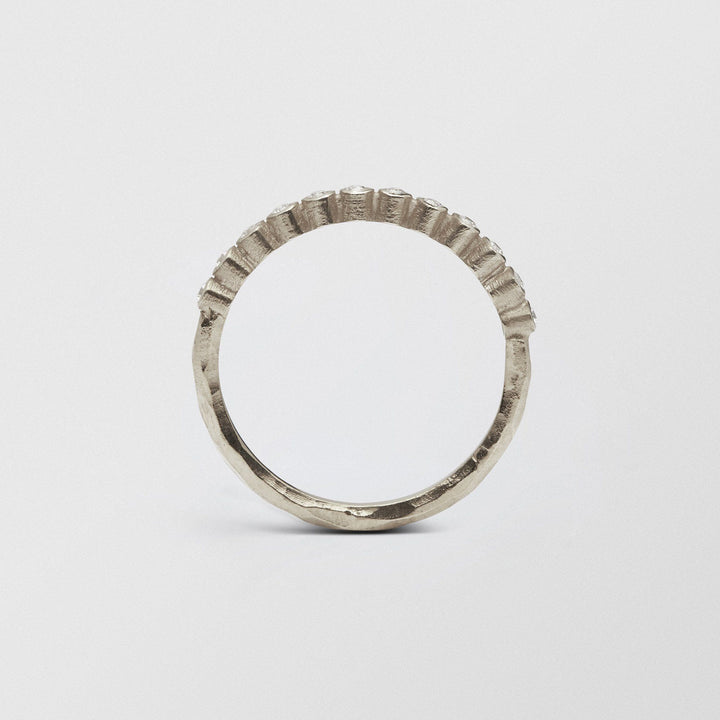 Ringo 18K White Gold Half Eternity Ring w. Diamonds