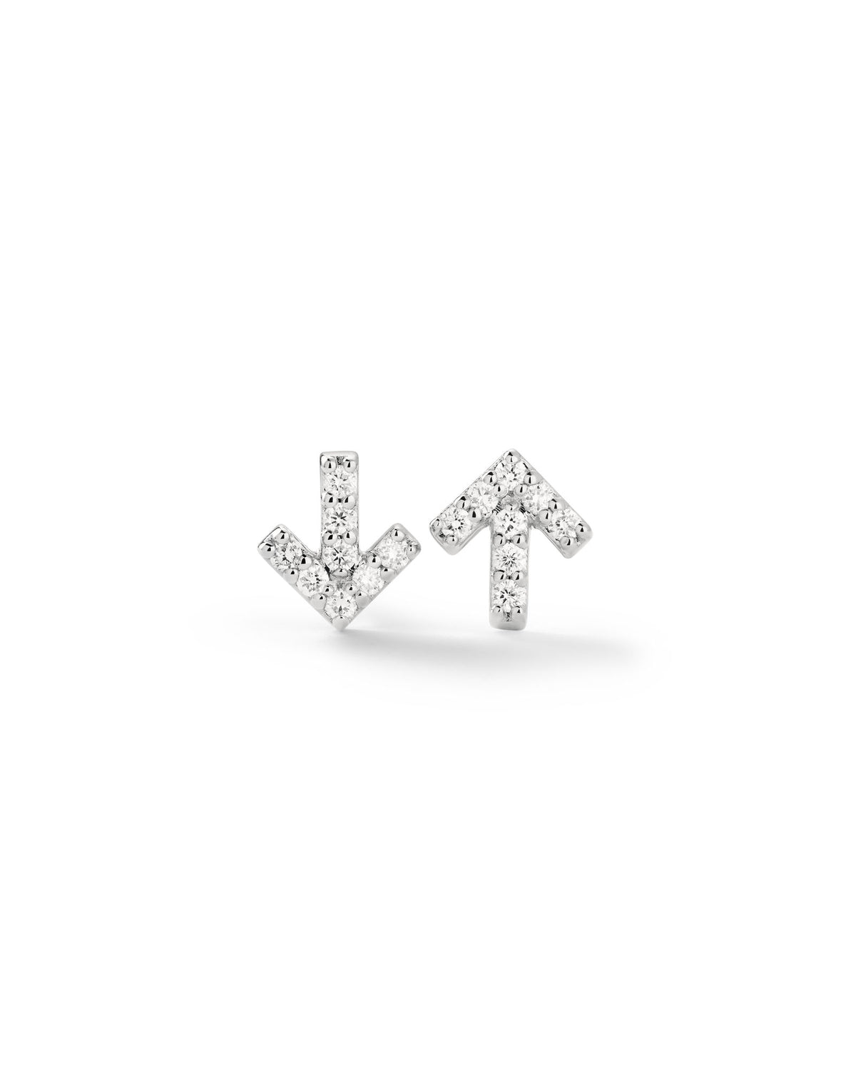 Arrow Pavé 14K Hvidgulds Ørestikker m. Diamanter