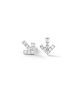 Arrow Pavé 14k Whitegold Studs w. Diamonds