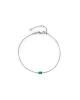 Emerald 14k Whitegold Bracelet w. Emerald
