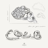 Allusia Love Pink Enamel 18K Whitegold Bracelet w. Diamonds