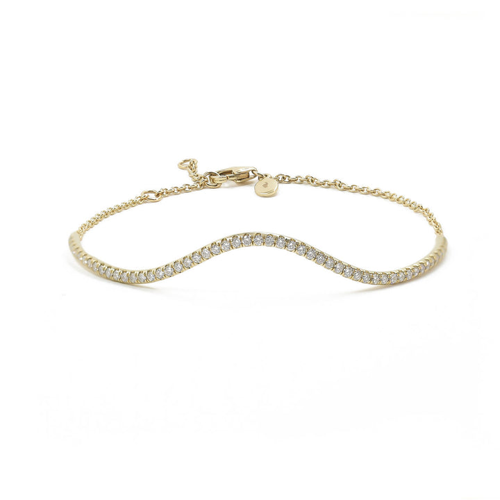 Wave 14K Gold Bracelet w. Diamond