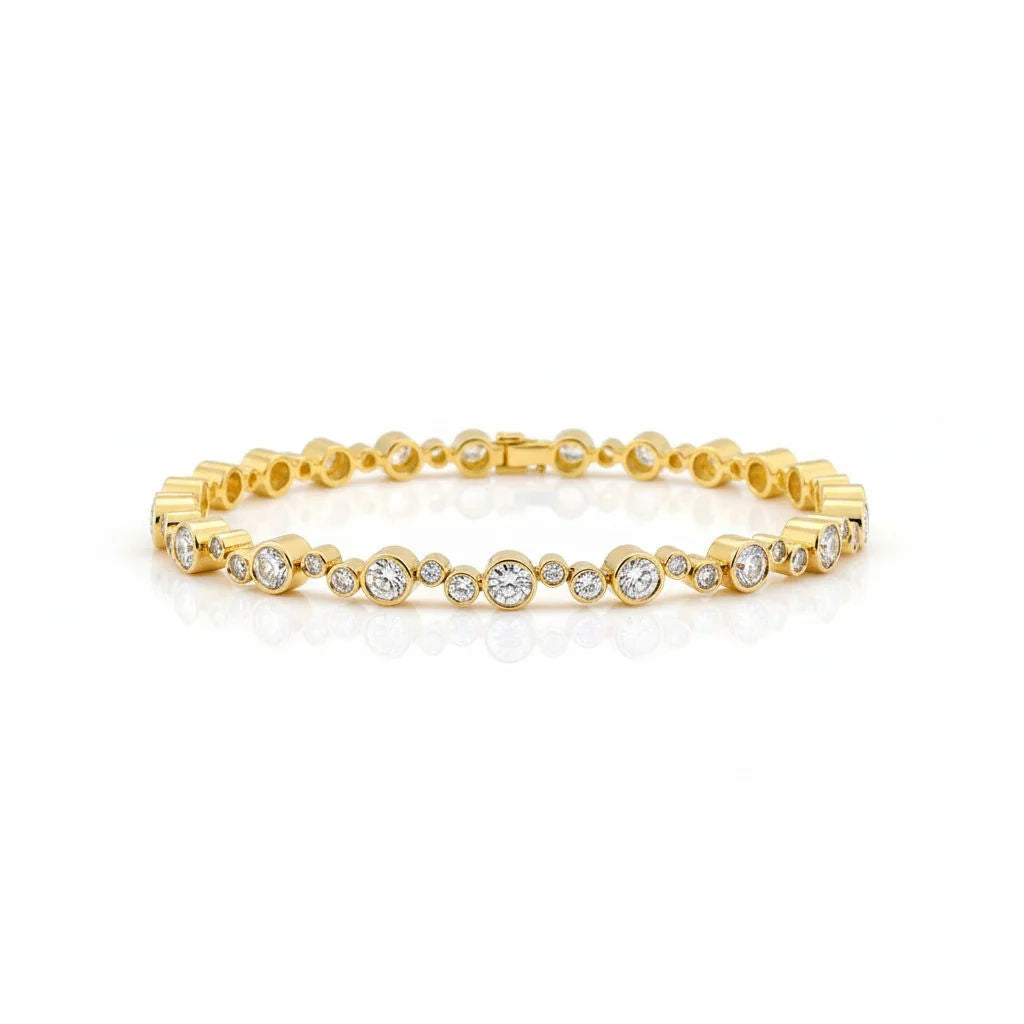 Iris 14K Gold or White Gold Tennis Bracelet w. 2.25 Ct Diamonds