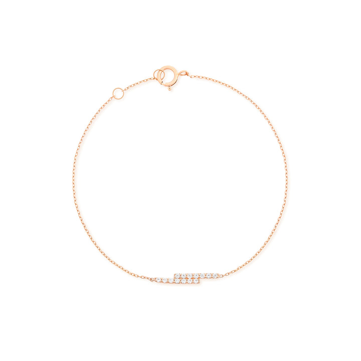 Beim Schlägen von 18 Karat Roségoldarmband w. Diamanten