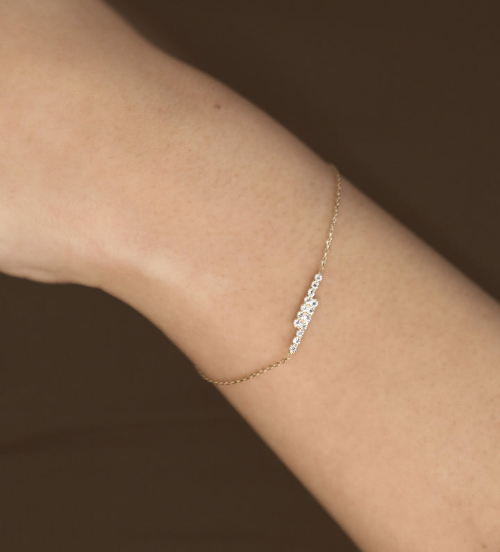 Når lynet rammer 18 k hvid Guld Armbånd m. Diamanter