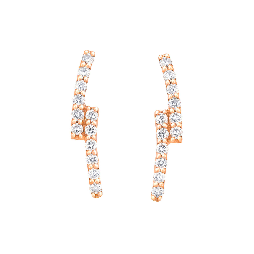 Når lynet rammer 18K Rose Guld Ørestik m. Diamant