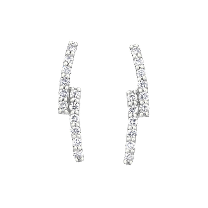 When Lightning Strikes 18K White Gold Stud w. Diamond