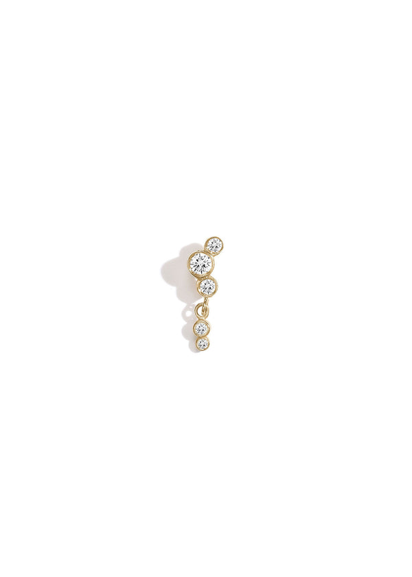 Elysia Whisper Grande 14k Gold Earring w. Diamonds