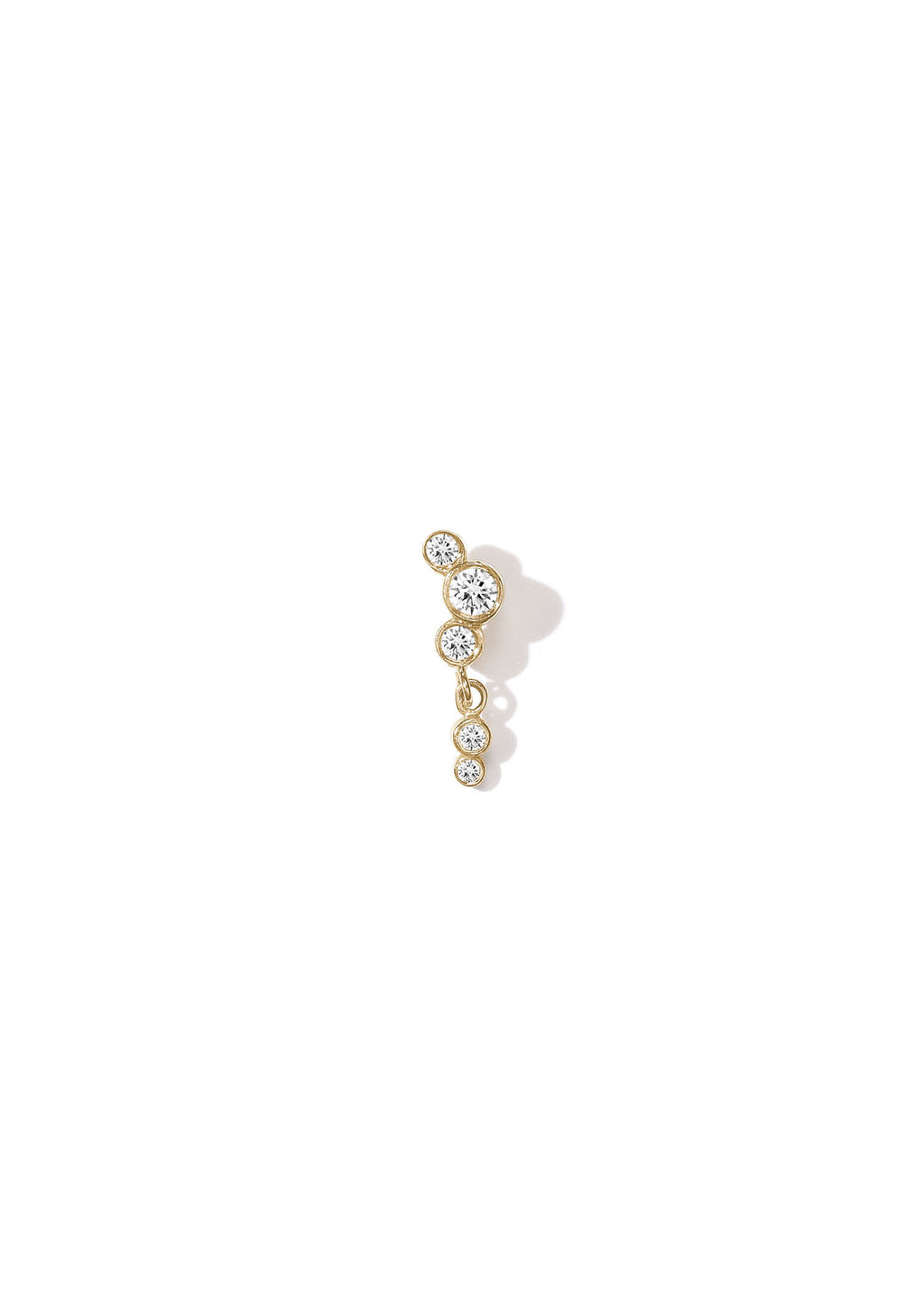 Elysia Whisper Grande 14k goldener Ohrring m. Diamanten