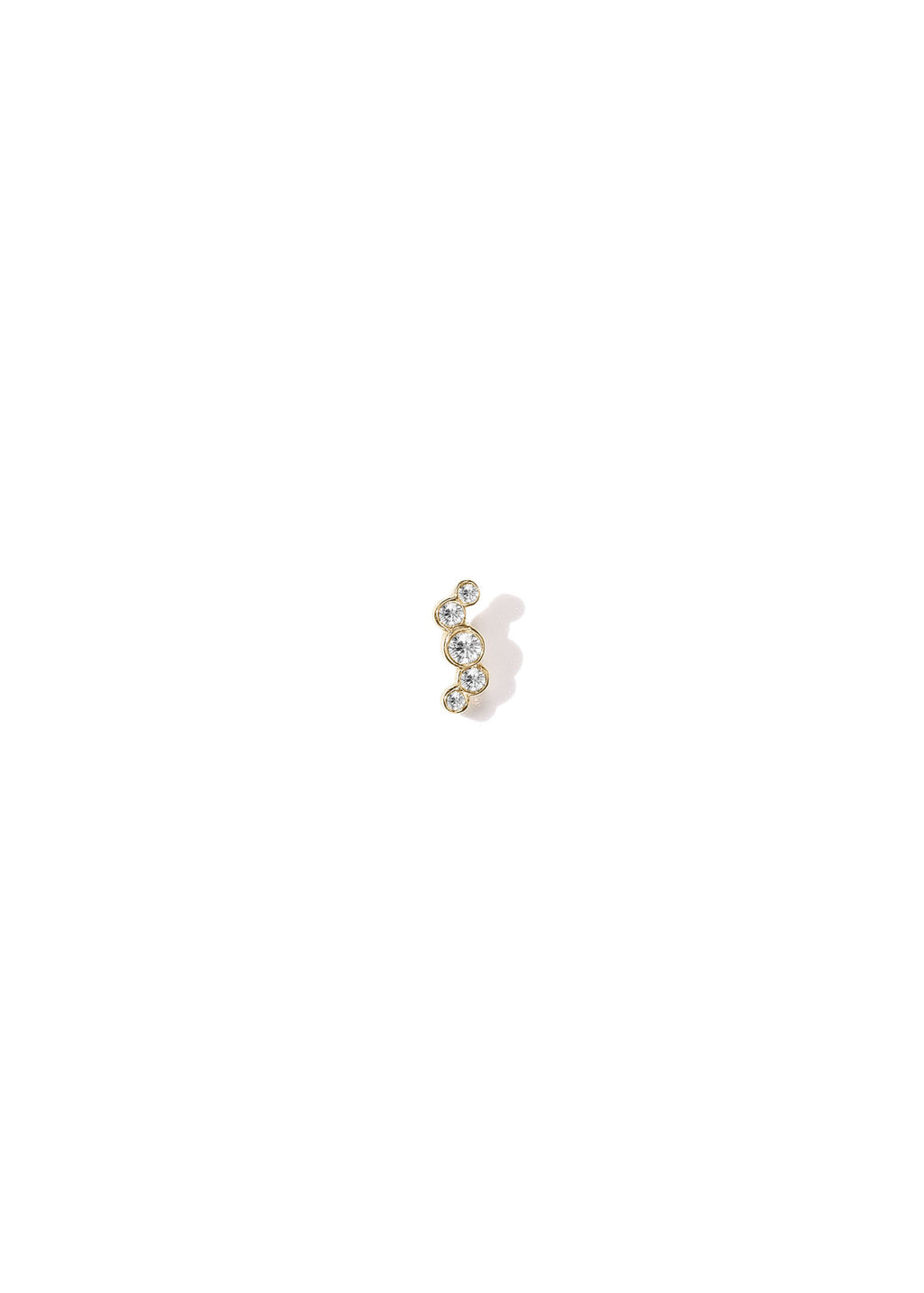 Elysia Whisper Wave 14k Gold Studs w. Diamonds