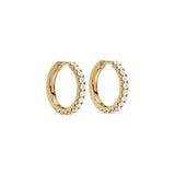 12 mm 14 karat Guld eller Hvidguld Hoops m. Diamanter