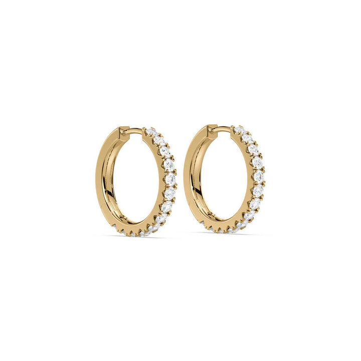 12 mm 14 karat Guld eller Hvidguld Hoops m. Diamanter