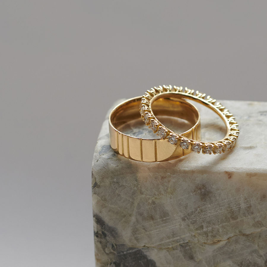 Wilderness Memoire Goldring aus 18K mit Labordiamanten